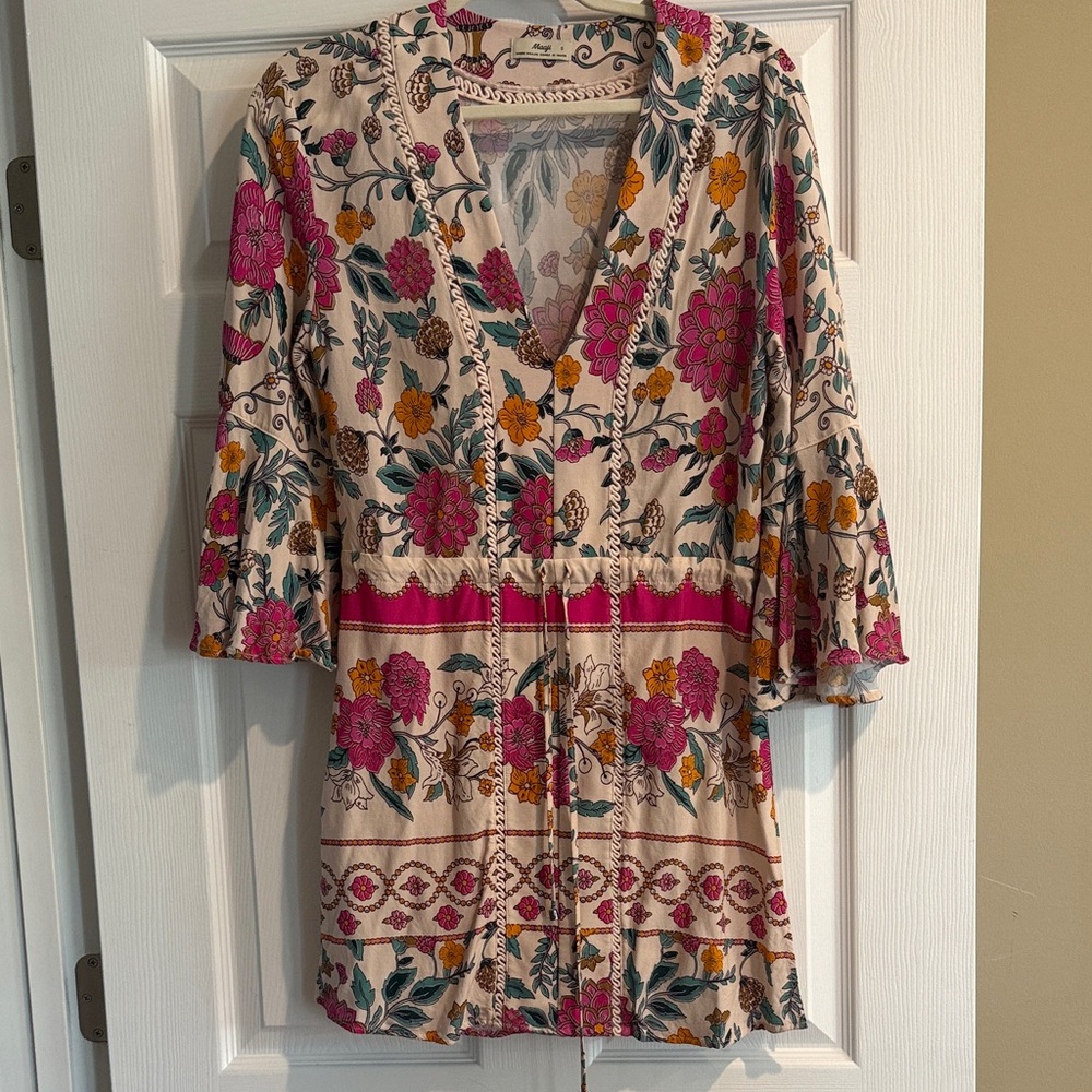 Floral Maaji dress with Pink and Orange Accents